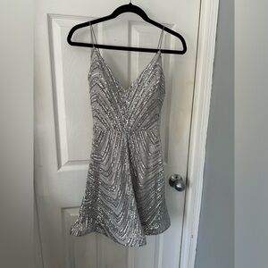 B Darlin Silver Dress